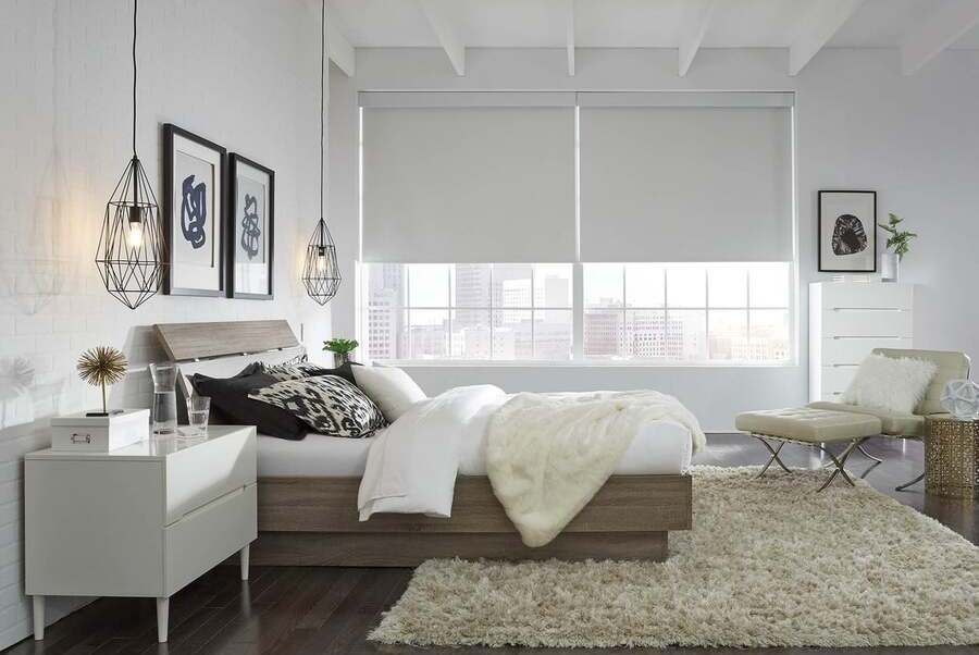 bedroom with automated shades new jersey